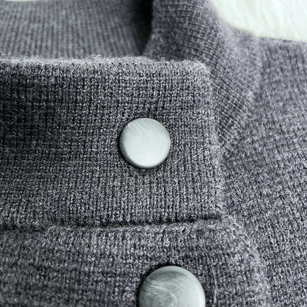 J. Crew Peacoat Women 1X Gray Wool Blend Double Breasted Vintage Dark Academia